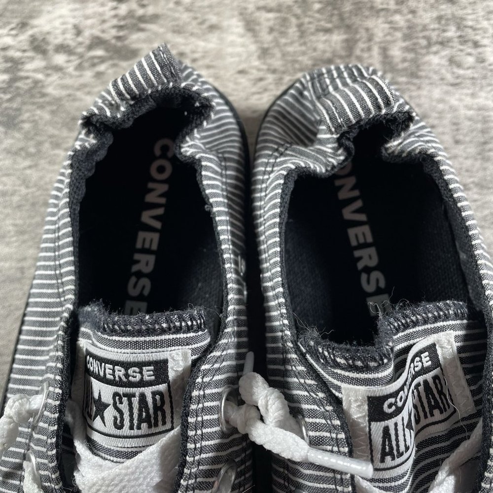 Converse Black and White Striped Sneakers - Picture 8 of 9